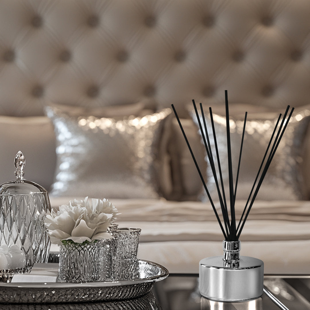 4 Glistening Glass Reed Diffusers Bundle - Gold, Silver, Black & White